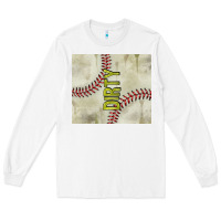 White dirty baseball Long Sleeve Tee - TumblerDesignByShophia