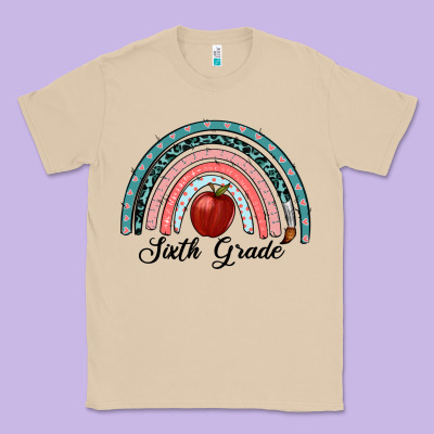 Sixth Grade Rainbow Classic Tee Designed By Ranaportraitstore