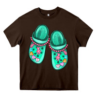 Chocolate Brown nurse crocs Heavy Core Tee - MaliasSmallBusiness