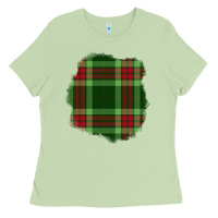 Matcha Christmas Tartan Patch Ladies Tee - BundleAndBundleShop
