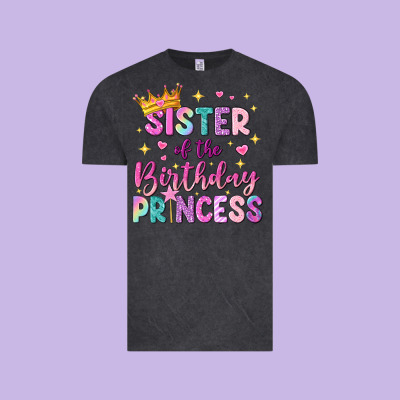 Sister Of The Birthday Princess Vintage Tee Designed By Nancycooperartshop