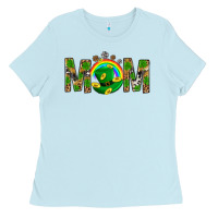 Baby Blue Western Mom With Shamrock Ladies Tee - BundleAndBundleShop