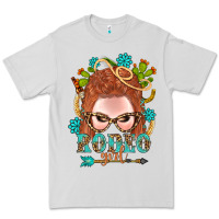 Dove Grey Western Rodeo Girl Braid Red Hair Premium Tee - BundleAndBundleShop