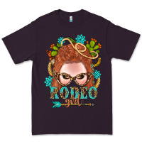 Western Rodeo Girl Braid Red Hair Premium Tee | Teevron