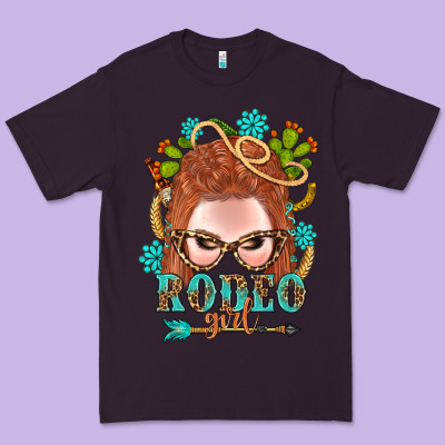 Western Rodeo Girl Braid Red Hair Premium Tee Designed By Bundleandbundleshop