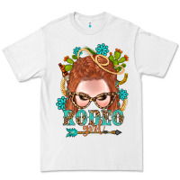 White Western Rodeo Girl Braid Red Hair Premium Tee - BundleAndBundleShop