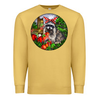 Antique Gold Christmas Raccoon Premium Sweatshirt - LillyAllenDesigns