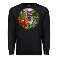 Black Christmas Raccoon Premium Sweatshirt - LillyAllenDesigns
