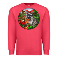 Cardinal Christmas Raccoon Premium Sweatshirt - LillyAllenDesigns