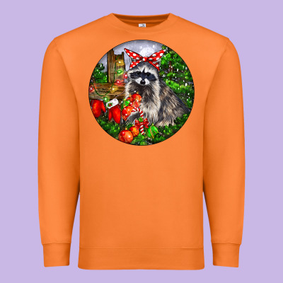 Christmas Raccoon Premium Sweatshirt Designed By Lillyallendesigns