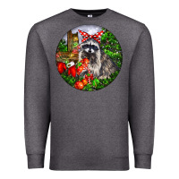 Charcoal Heather Christmas Raccoon Premium Sweatshirt - LillyAllenDesigns