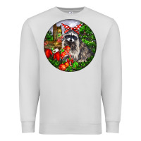 Dove Grey Christmas Raccoon Premium Sweatshirt - LillyAllenDesigns