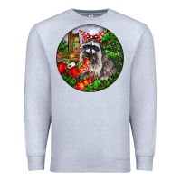 Heather Grey Christmas Raccoon Premium Sweatshirt - LillyAllenDesigns