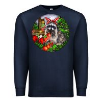Navy Christmas Raccoon Premium Sweatshirt - LillyAllenDesigns