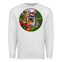 Oatmeal Heather Christmas Raccoon Premium Sweatshirt - LillyAllenDesigns