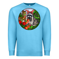 Ocean Blue Christmas Raccoon Premium Sweatshirt - LillyAllenDesigns