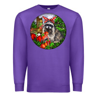 Purple Christmas Raccoon Premium Sweatshirt - LillyAllenDesigns