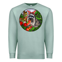 Seafoam Christmas Raccoon Premium Sweatshirt - LillyAllenDesigns