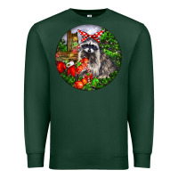 Sports Green Christmas Raccoon Premium Sweatshirt - LillyAllenDesigns