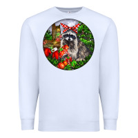 White Christmas Raccoon Premium Sweatshirt - LillyAllenDesigns