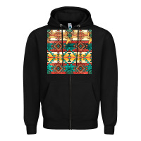 Black native american aztec seamless pattern Zipper Hoodie - BundleAndBundleShop