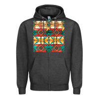 Charcoal Heather native american aztec seamless pattern Zipper Hoodie - BundleAndBundleShop