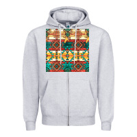 Heather Grey native american aztec seamless pattern Zipper Hoodie - BundleAndBundleShop