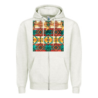Oatmeal Heather native american aztec seamless pattern Zipper Hoodie - BundleAndBundleShop