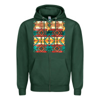 Sports Green native american aztec seamless pattern Zipper Hoodie - BundleAndBundleShop