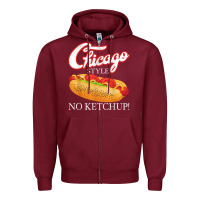 Burgundy chicago hot dog summer style 4th of july no ketchu Zipper Hoodie - tuanDangUi