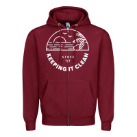 Burgundy 4ocean 9 Zipper Hoodie - tuanDangUi