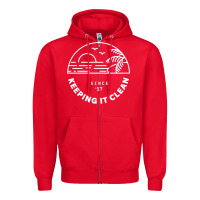 Red 4ocean 9 Zipper Hoodie - tuanDangUi