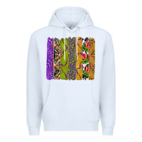 White Mardi Gras Brushstrokes Premium Hoodie - BundleAndBundleShop
