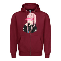 Burgundy uwu Zipper Hoodie - tuanDangUi