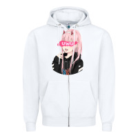 White uwu Zipper Hoodie - tuanDangUi