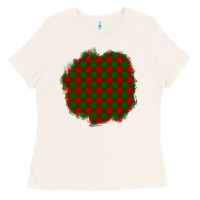 Bone Christmas Tartan Patch Ladies Tee - BundleAndBundleShop