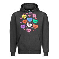 Charcoal Heather womens valentine candy heart valentines day vneck Zipper Hoodie - tuanDangUi