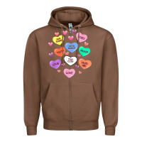 Chestnut womens valentine candy heart valentines day vneck Zipper Hoodie - tuanDangUi