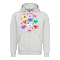 Dove Grey womens valentine candy heart valentines day vneck Zipper Hoodie - tuanDangUi