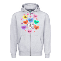 Heather Grey womens valentine candy heart valentines day vneck Zipper Hoodie - tuanDangUi