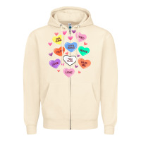 Sandshell womens valentine candy heart valentines day vneck Zipper Hoodie - tuanDangUi