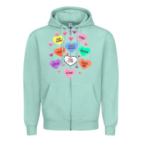Seafoam womens valentine candy heart valentines day vneck Zipper Hoodie - tuanDangUi