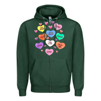 Sports Green womens valentine candy heart valentines day vneck Zipper Hoodie - tuanDangUi