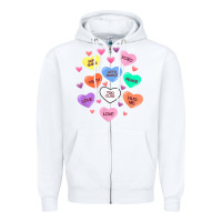 White womens valentine candy heart valentines day vneck Zipper Hoodie - tuanDangUi