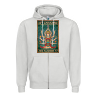 Dove Grey my chakras are aligned af vintage yoga meditation Zipper Hoodie - tuanDangUi