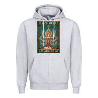Heather Grey my chakras are aligned af vintage yoga meditation Zipper Hoodie - tuanDangUi