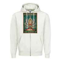 Oatmeal Heather my chakras are aligned af vintage yoga meditation Zipper Hoodie - tuanDangUi