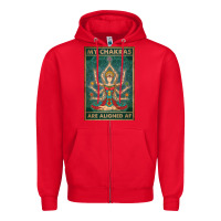Red my chakras are aligned af vintage yoga meditation Zipper Hoodie - tuanDangUi