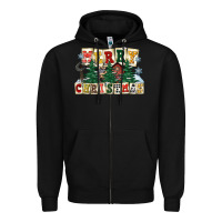 Black merry christmas Zipper Hoodie - FaDigitalArtStudio
