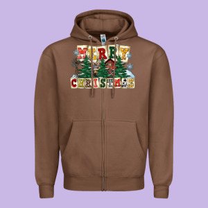 Merry Christmas Zipper Hoodie Designed By Fadigitalartstudio